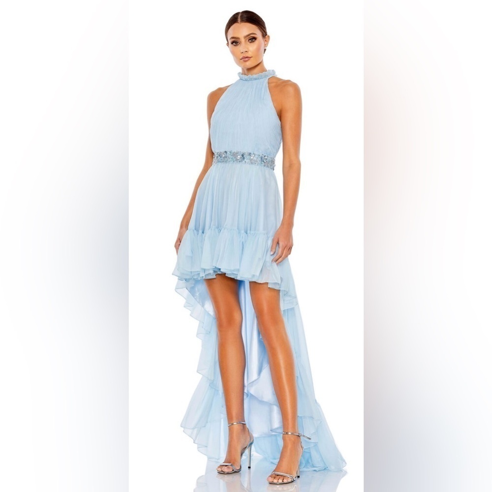 MAC DUGGAL 68029 NWT Halter Neck High Low Flowy Gown